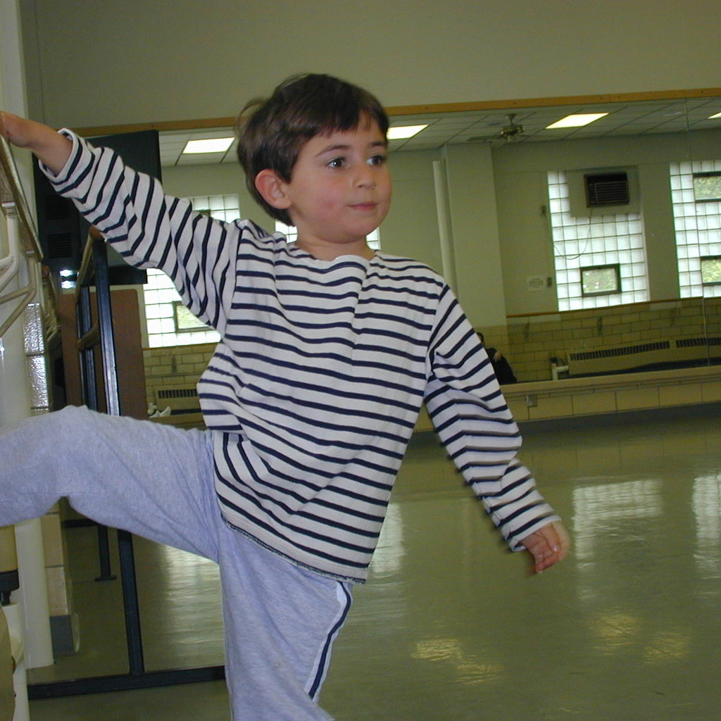 4-year-old Paul Amrani, dancing in Halsey Hall during a Youth Ballet class
