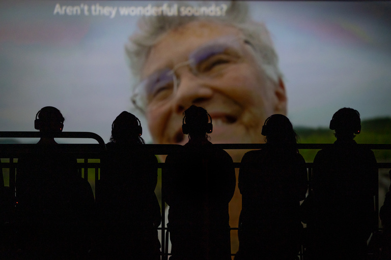 Sam Green's immersive documentary 32 Sounds, presented live with headphones and music