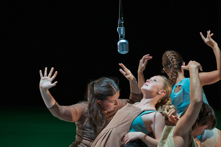 UI Dance students perform Foray Forêt during Trisha Brown Dance Company's appearance at Hancher Auditorium